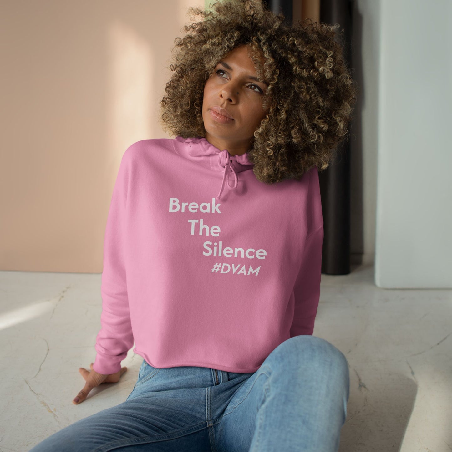 Domestic Violence Awareness Crop Hoodie - Support PADV