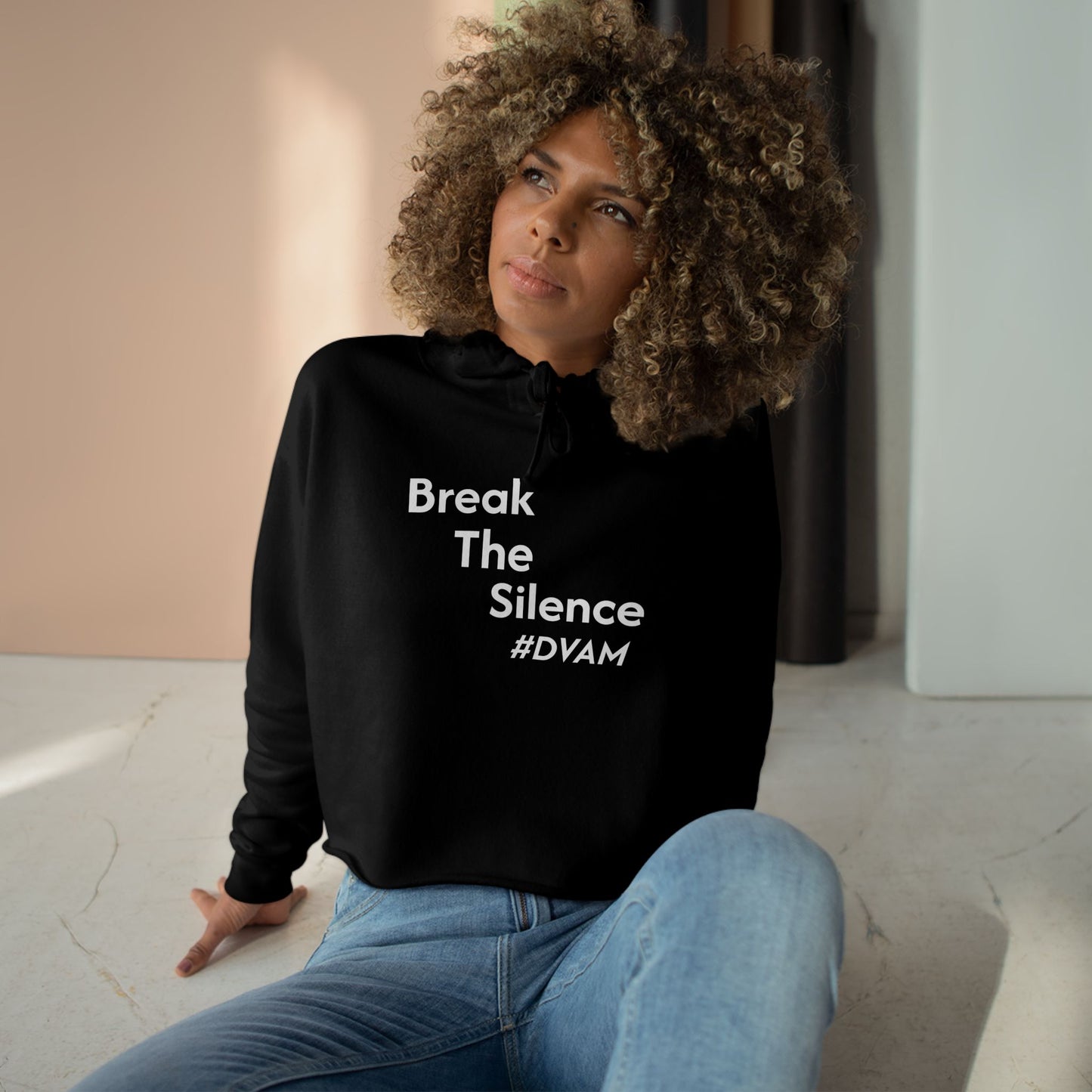 Domestic Violence Awareness Crop Hoodie - Support PADV