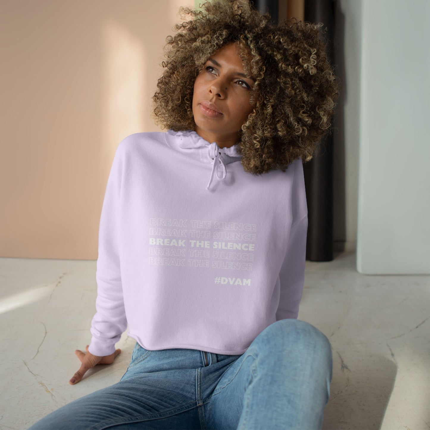 Domestic Violence Awareness Crop Hoodie - Support PADV