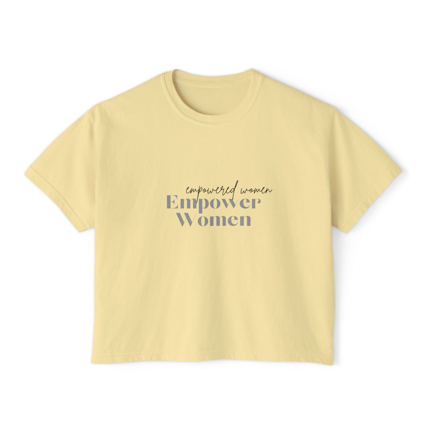 Empower Women Boxy Tee — Feminine Floral Graphic Women's Boxy T‑Shirt
