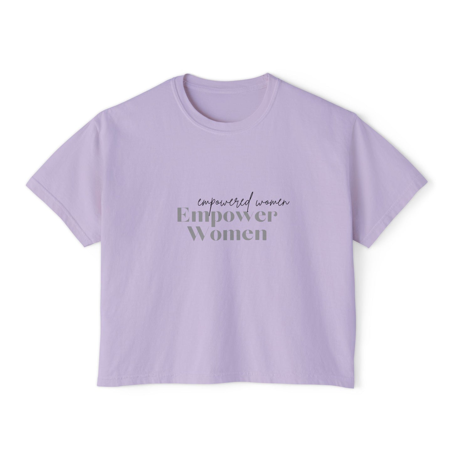 Empower Women Boxy Tee — Feminine Floral Graphic Women's Boxy T‑Shirt