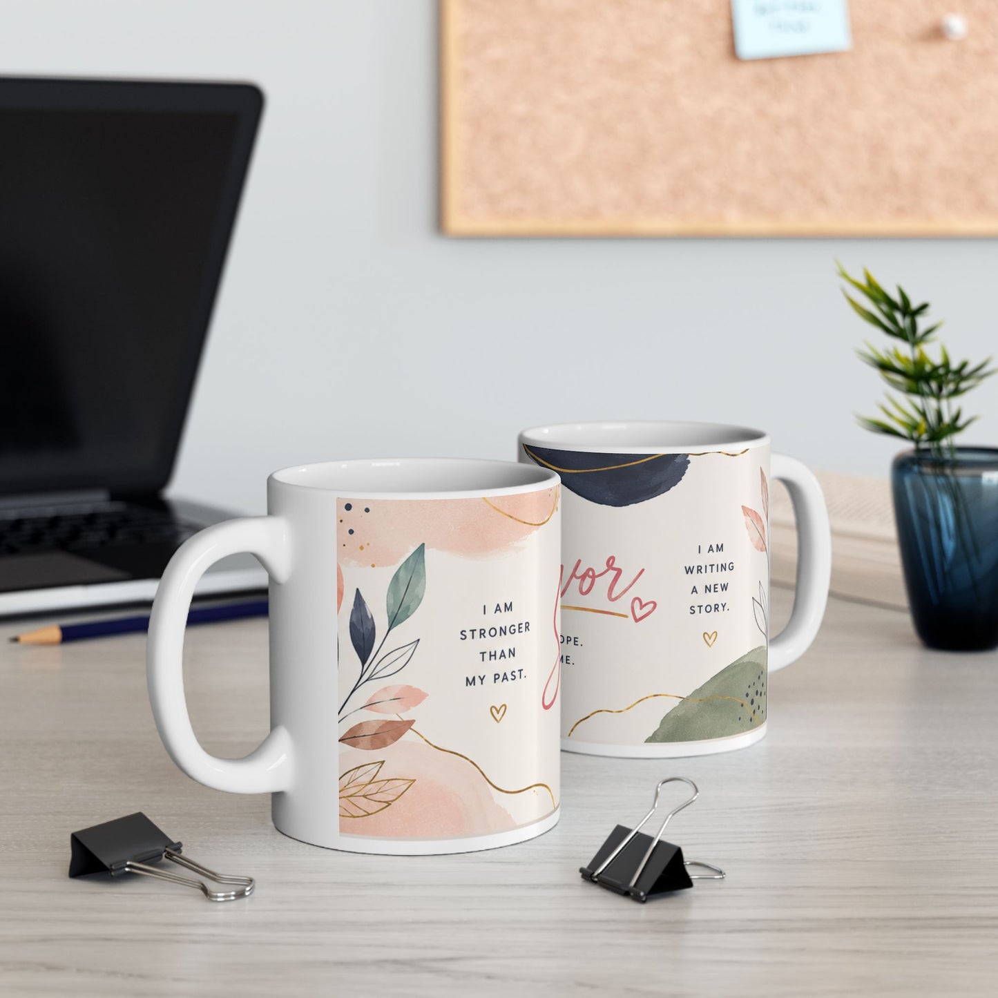 Survivor Ceramic Mug (11oz, 15oz) — "I Am a Survivor: I Choose Hope, I Choose Me" Inspirational Coffee Cup