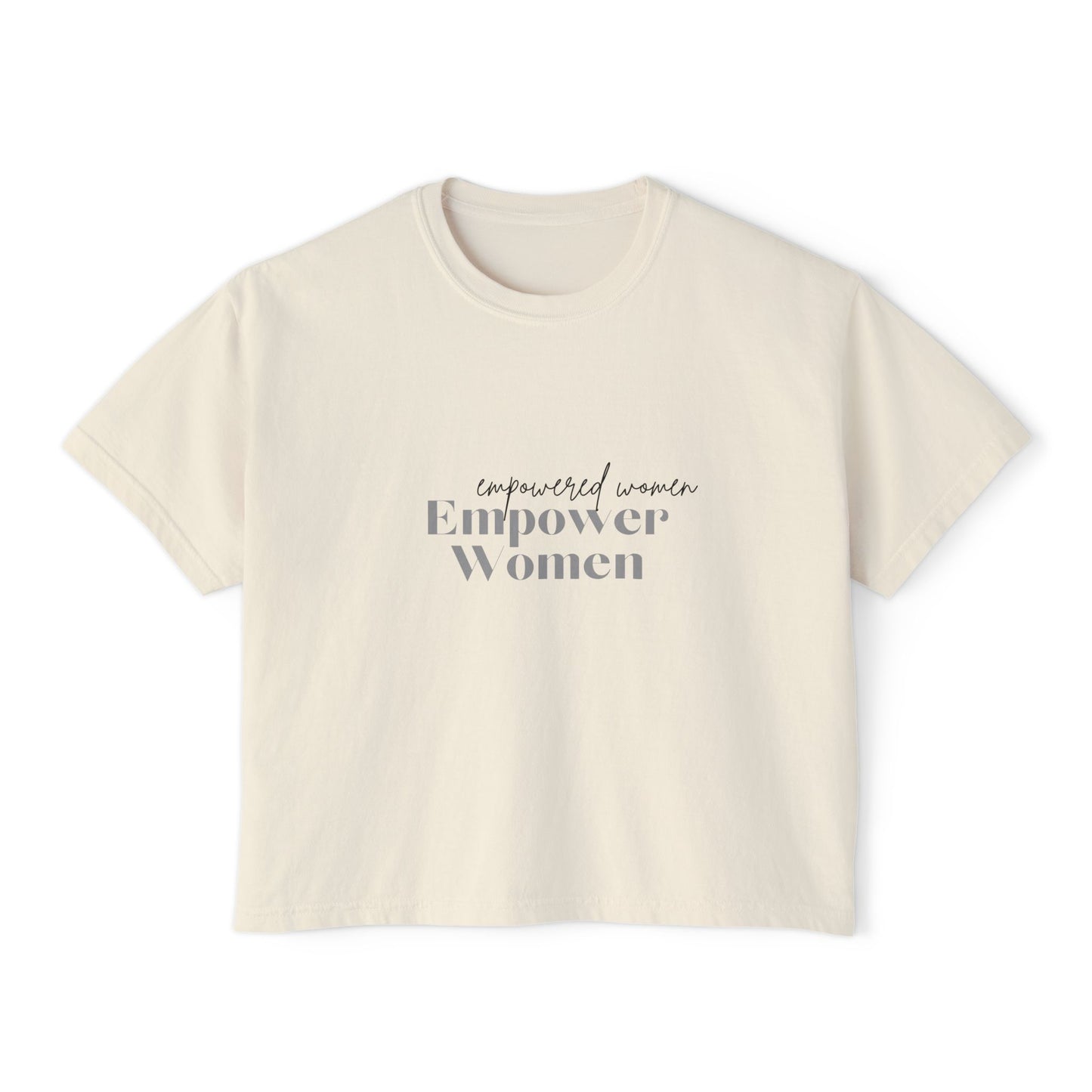 Empower Women Boxy Tee — Feminine Floral Graphic Women's Boxy T‑Shirt
