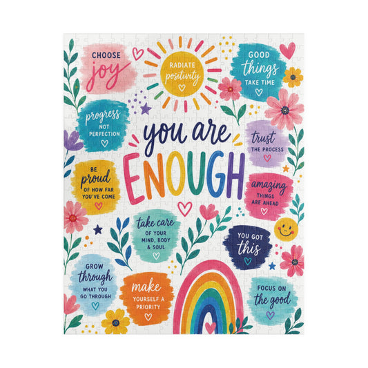 Inspirational "You Are Enough" Jigsaw Puzzle – Positive Affirmation Puzzle