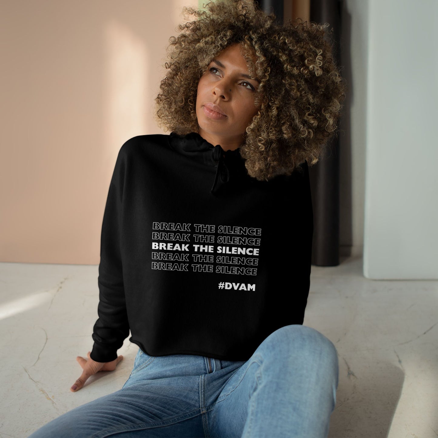 Domestic Violence Awareness Crop Hoodie - Support PADV
