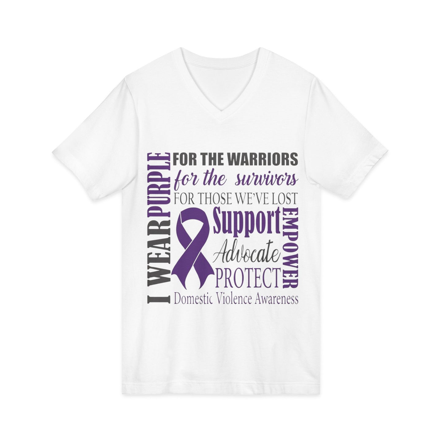 "I Wear Purple" - Domestic Violence Awareness V-Neck Tee