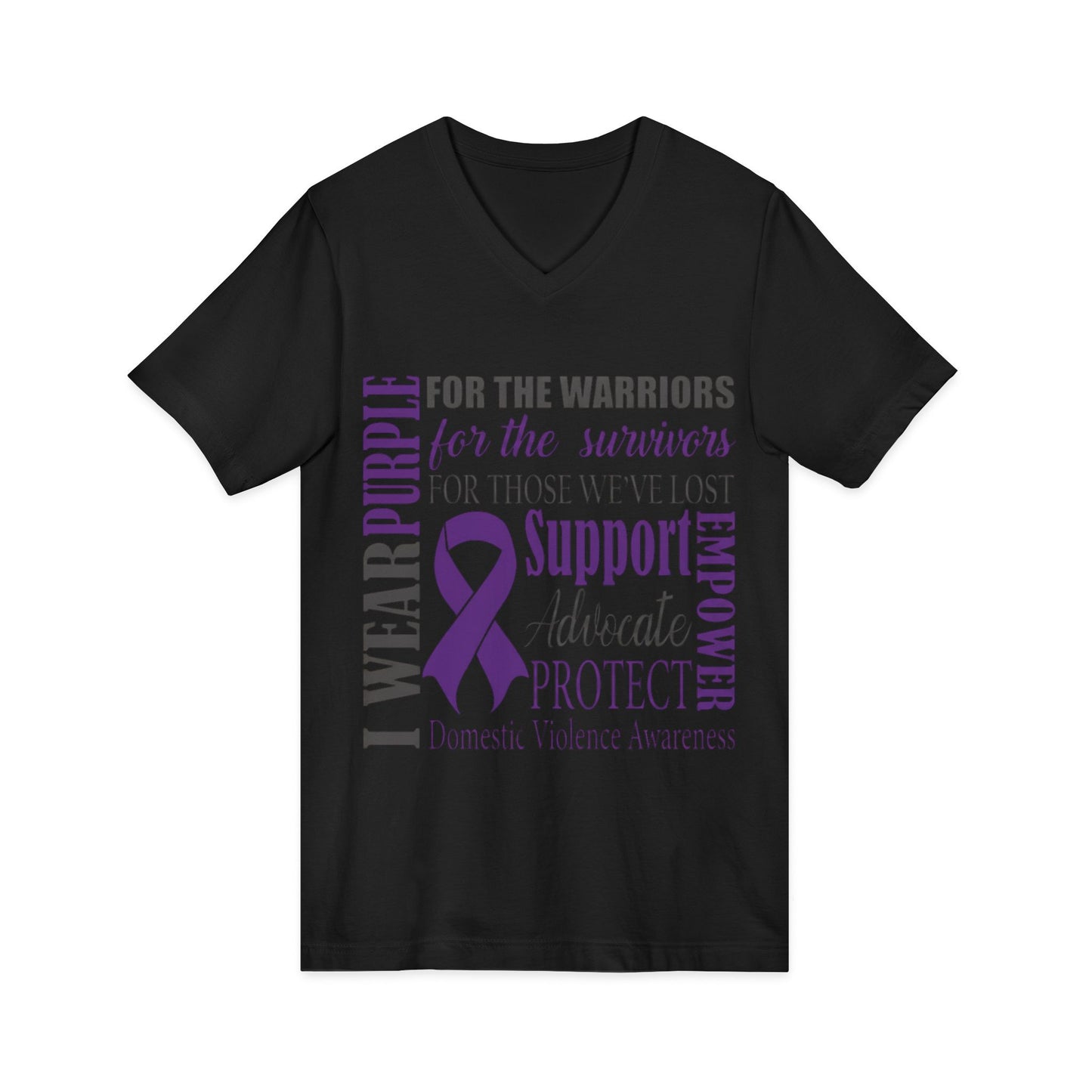 "I Wear Purple" - Domestic Violence Awareness V-Neck Tee