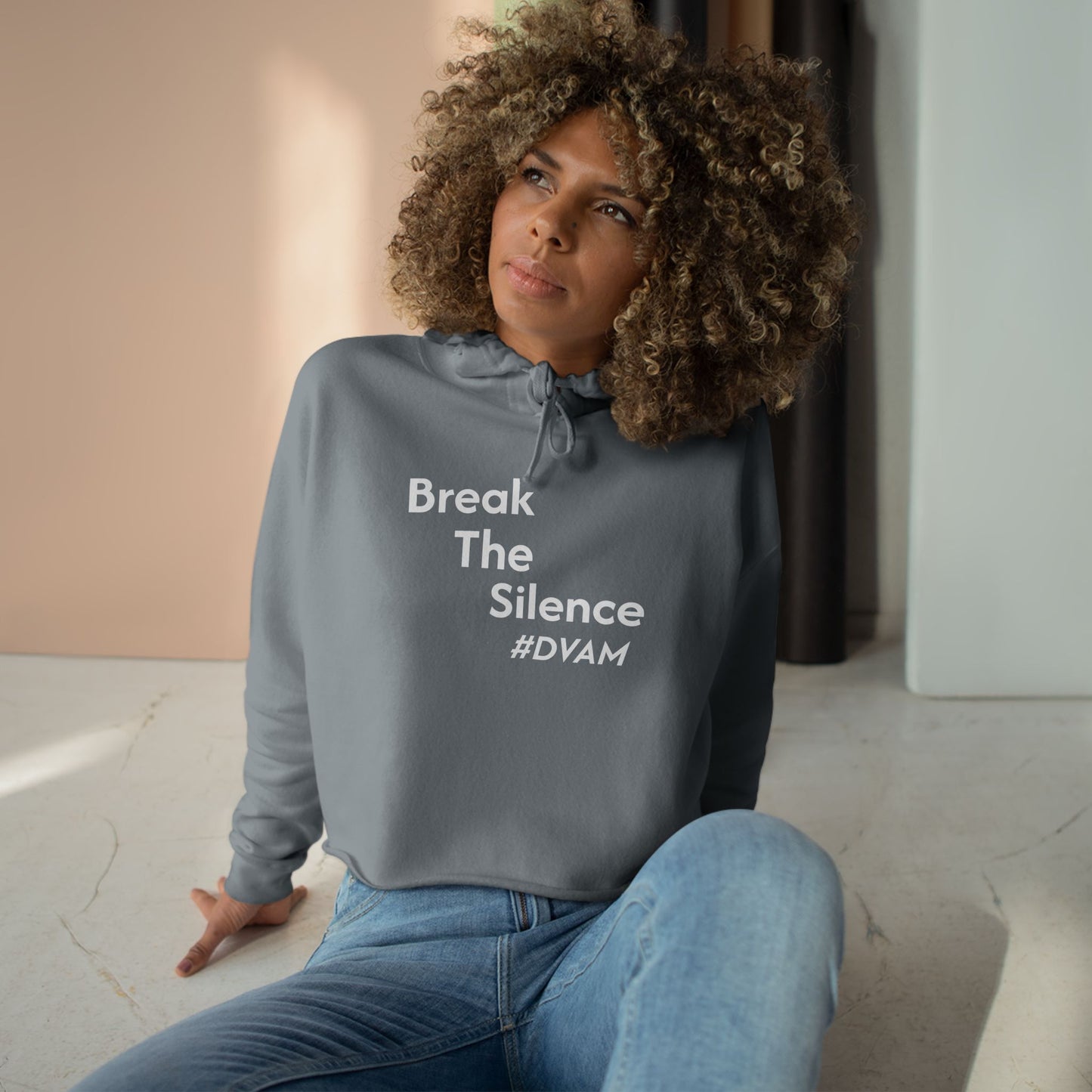 Domestic Violence Awareness Crop Hoodie - Support PADV