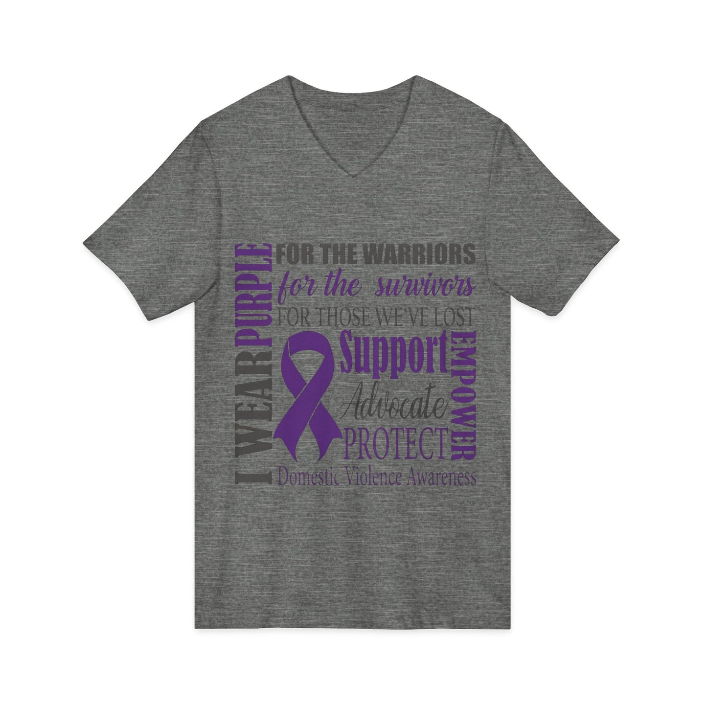 "I Wear Purple" - Domestic Violence Awareness V-Neck Tee