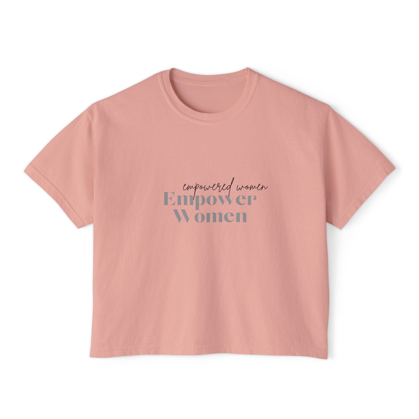 Empower Women Boxy Tee — Feminine Floral Graphic Women's Boxy T‑Shirt