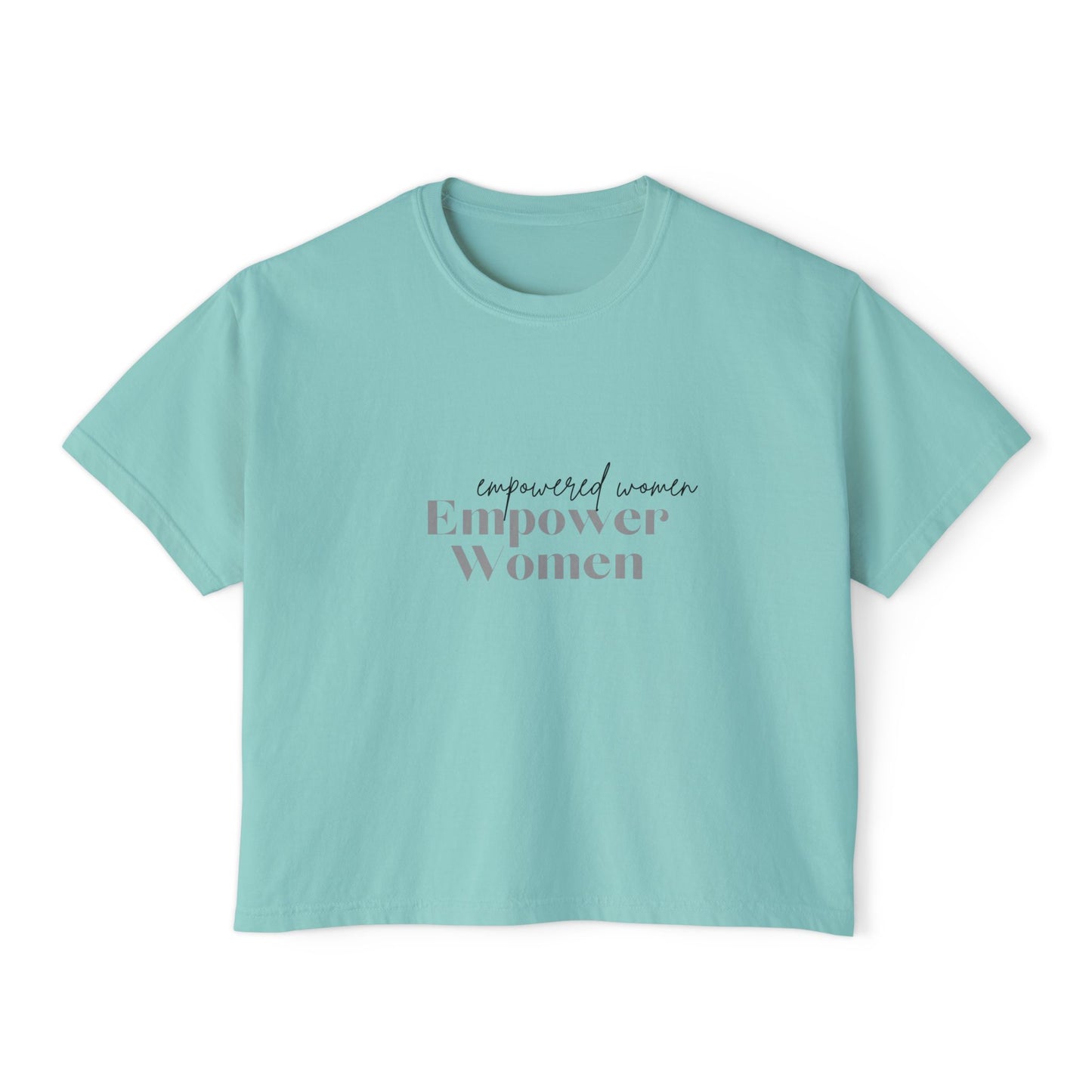 Empower Women Boxy Tee — Feminine Floral Graphic Women's Boxy T‑Shirt
