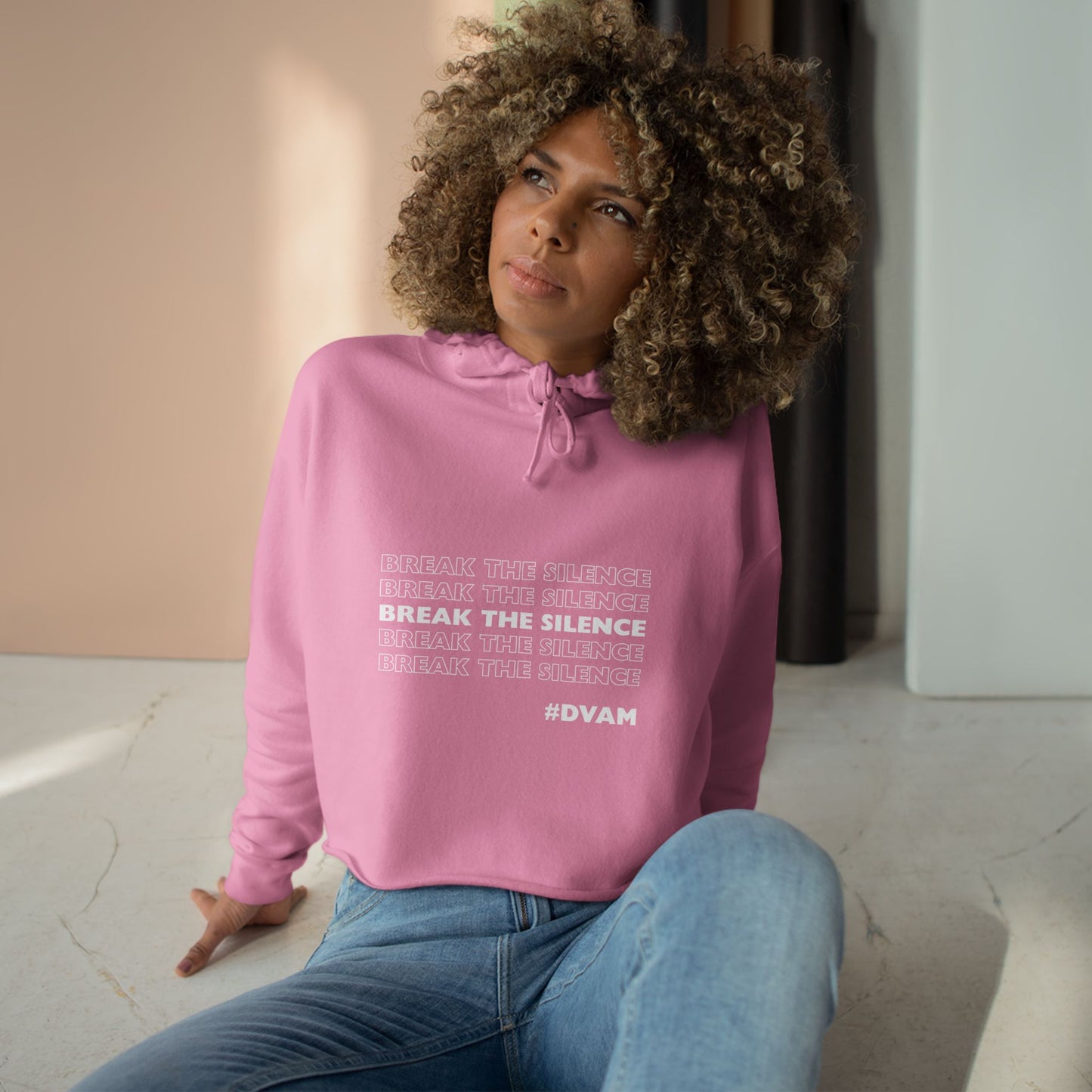 Domestic Violence Awareness Crop Hoodie - Support PADV