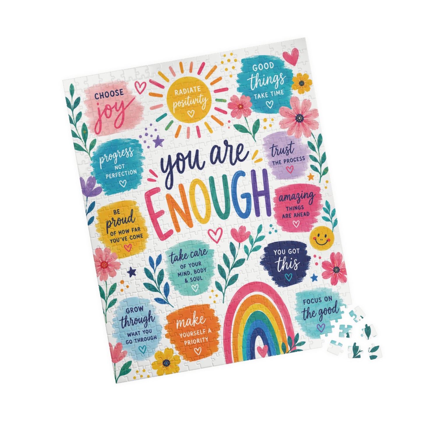 Inspirational "You Are Enough" Jigsaw Puzzle – Positive Affirmation Puzzle