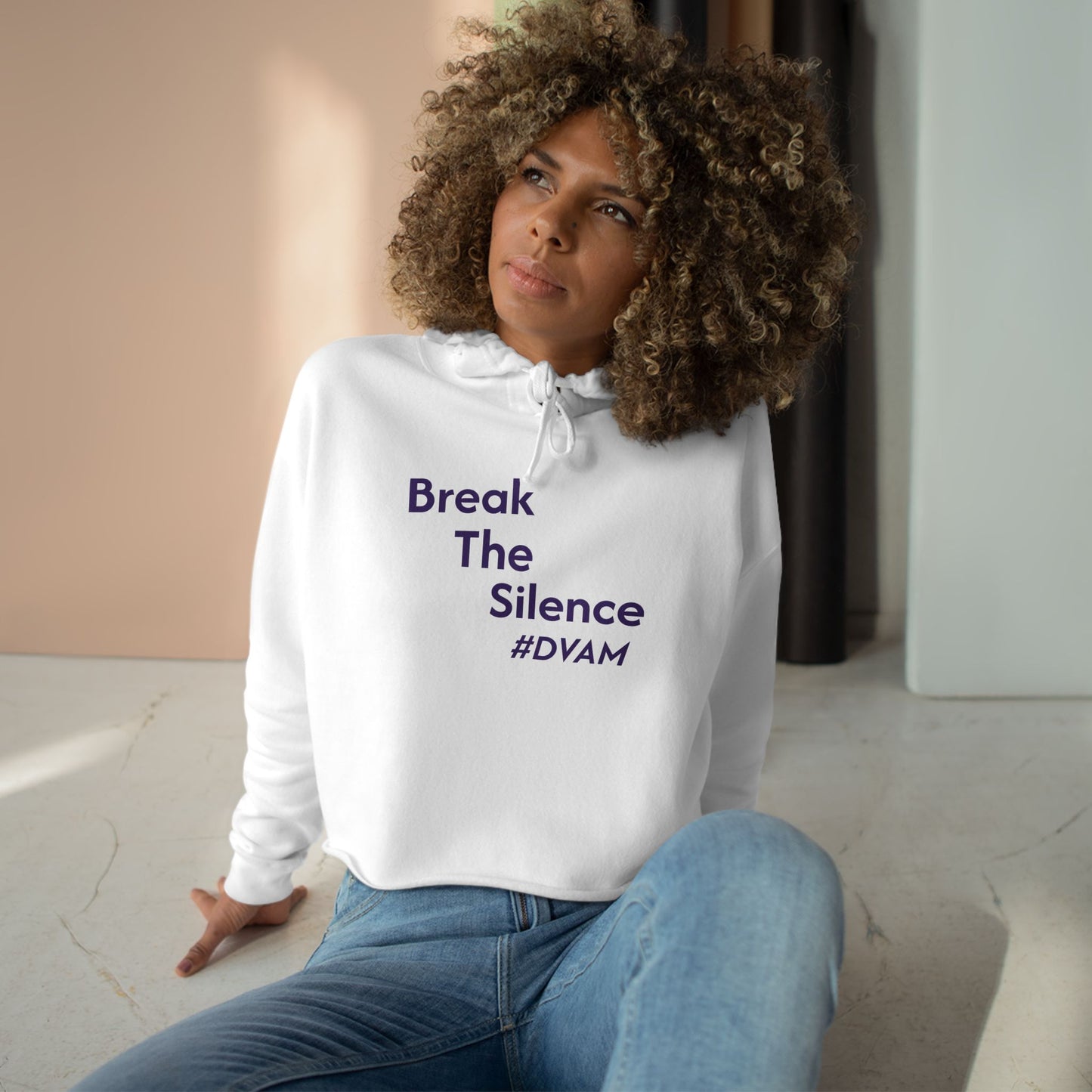 Domestic Violence Awareness Crop Hoodie - Support PADV